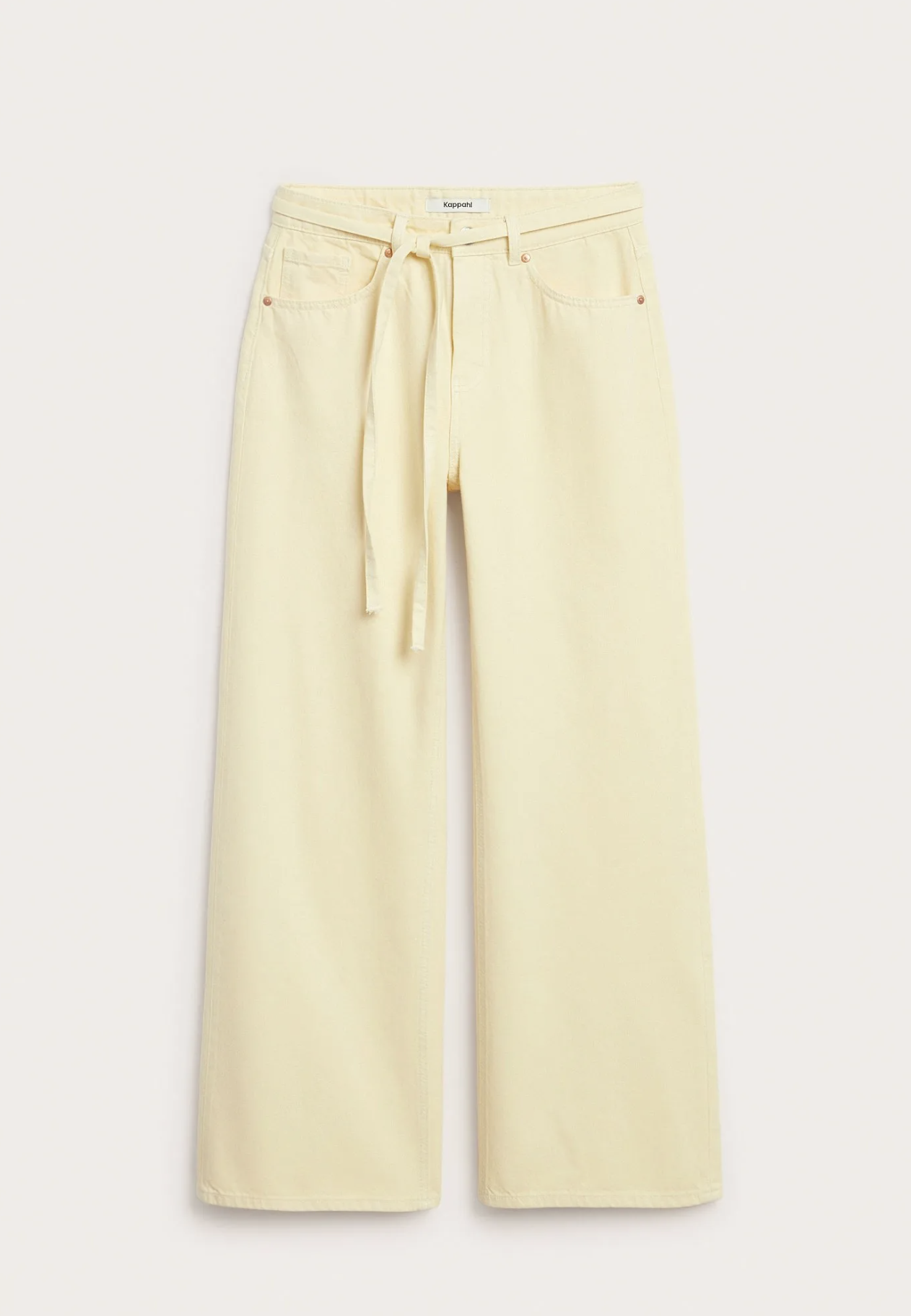 Wide-Leg Bukse Butter Yellow