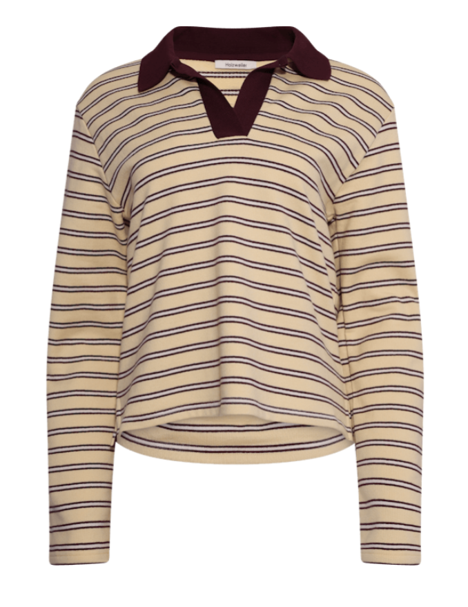 Elena Polo Lt Yellow Stripe